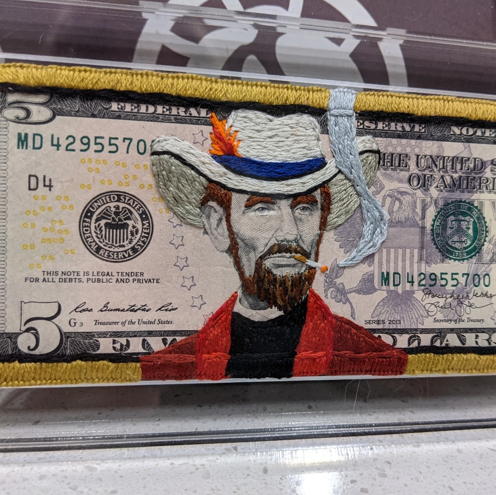 Stacey Lee Webber $5 Smoking Abraham Lincoln